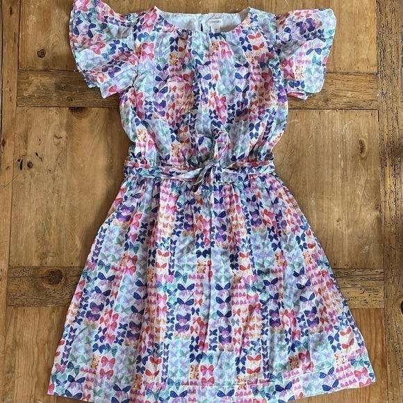 Girls J. Crew CrewCuts Colorful Butterfly Flutter Twirl Dress 12 - Picture 1 of 12